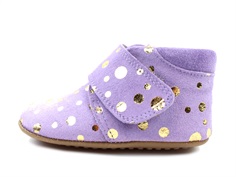 Pom Pom slippers lavander gold dot